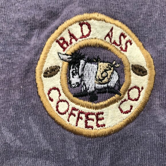 Vintage Bad Ass Coffee Shirt Mens 2XL Embroidered Logo Aloha Beach - Picture 4 of 9